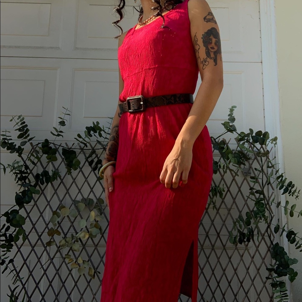 Fuchsia midi dress